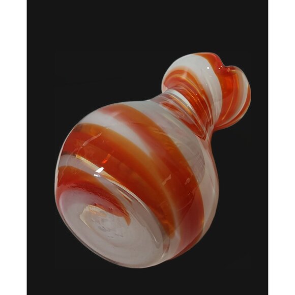 Smith's Old Timer Glass Handblown Red & White Swirl Pitcher Decorative Vase,9.5" - Picture 8 of 12